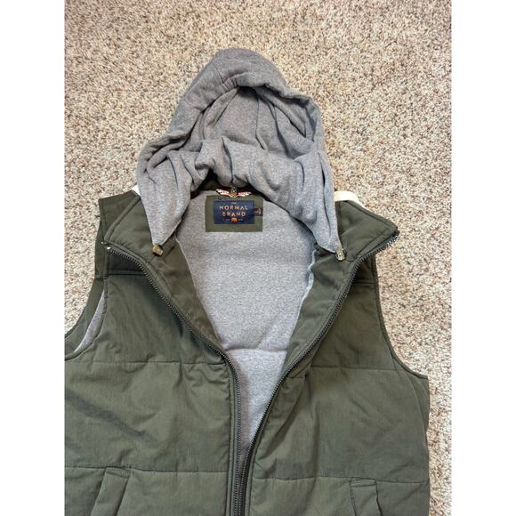 The NORMAL BRAND DANO Hooded Men's Vest, size Large, Green - Picture 13 of 14